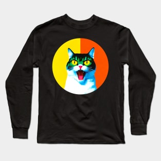 Scream Cat Long Sleeve T-Shirt
